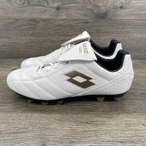 Lotto Stadio 200 Mens Soccer Cleats Size 9.5 US White Gold Logo